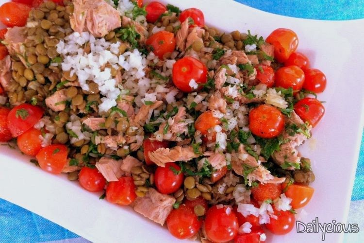 Φακές Σαλάτα με Τόνο