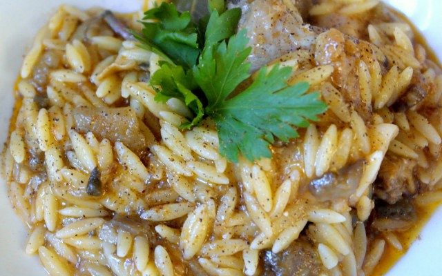 Greek Giouvetsi (chicken stew with orzo pasta)