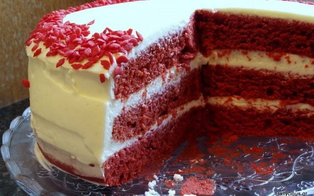 Red Velvet Cake (κέικ κόκκινο βελούδο)