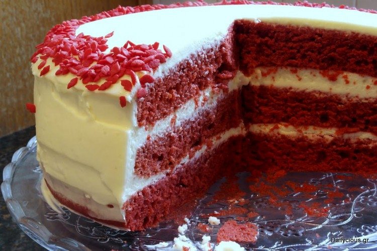 Red Velvet Cake (κέικ κόκκινο βελούδο)